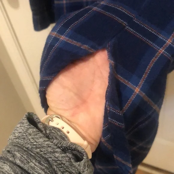 John Blair Mens Blue Flannel Nightshirt Size Medium / Large - Picture 8 of 10